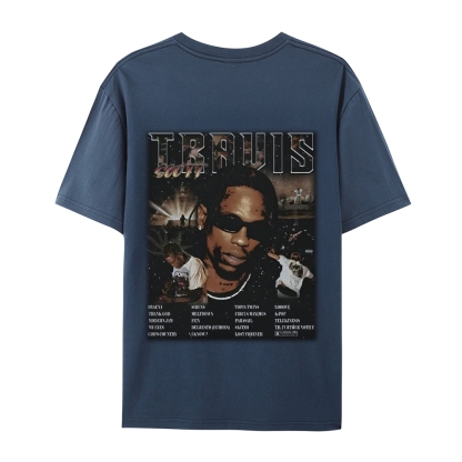 Unisex-Adult Ultra Cotton Washed T-Shirt Graphic TRAVIS SCOTT UTOPIA TEE 