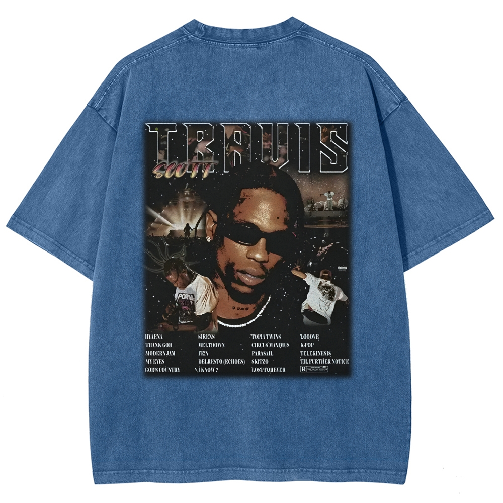Unisex-Adult Ultra Cotton Washed T-Shirt Graphic TRAVIS SCOTT UTOPIA TEE 