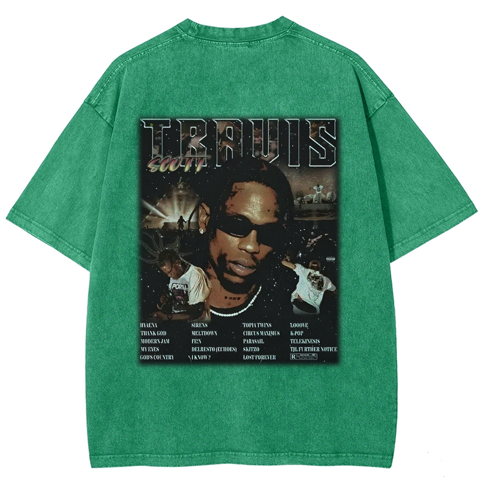 Unisex-Adult Ultra Cotton Washed T-Shirt Graphic TRAVIS SCOTT UTOPIA TEE 