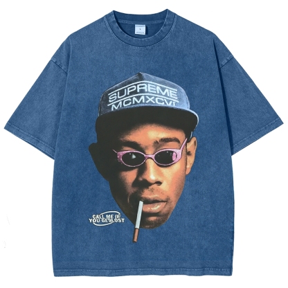 Unisex-Adult Ultra Cotton Washed T-Shirt Graphic CALL ME WHEN YOU GET LOST TEE 