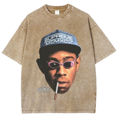 Unisex-Adult Ultra Cotton Washed T-Shirt Graphic CALL ME WHEN YOU GET LOST TEE 