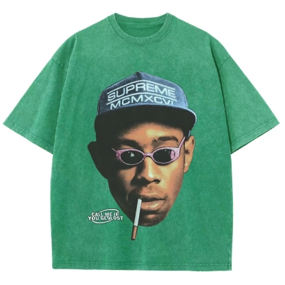 Unisex-Adult Ultra Cotton Washed T-Shirt Graphic CALL ME WHEN YOU GET LOST TEE 