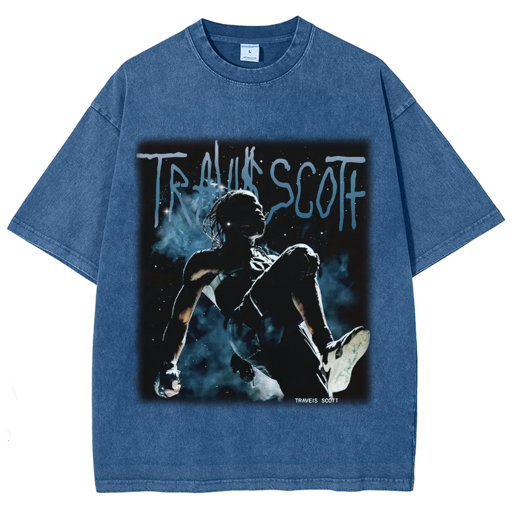 Unisex-Adult Ultra Cotton Washed T-Shirt Graphic TRAVIS_SCOTT_V2 