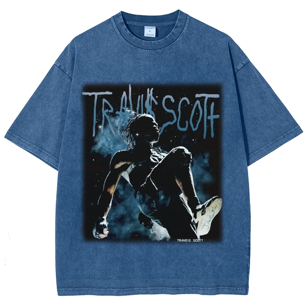 Unisex-Adult Ultra Cotton Washed T-Shirt Graphic TRAVIS_SCOTT_V2 