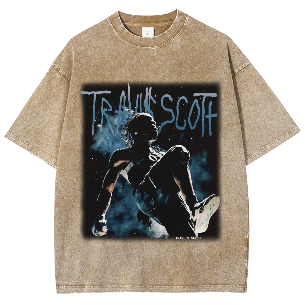 Unisex-Adult Ultra Cotton Washed T-Shirt Graphic TRAVIS_SCOTT_V2 