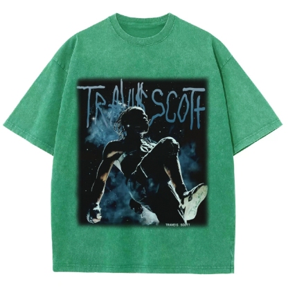 Unisex-Adult Ultra Cotton Washed T-Shirt Graphic TRAVIS_SCOTT_V2 