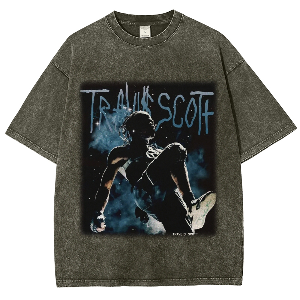 Unisex-Adult Ultra Cotton Washed T-Shirt Graphic TRAVIS_SCOTT_V2 