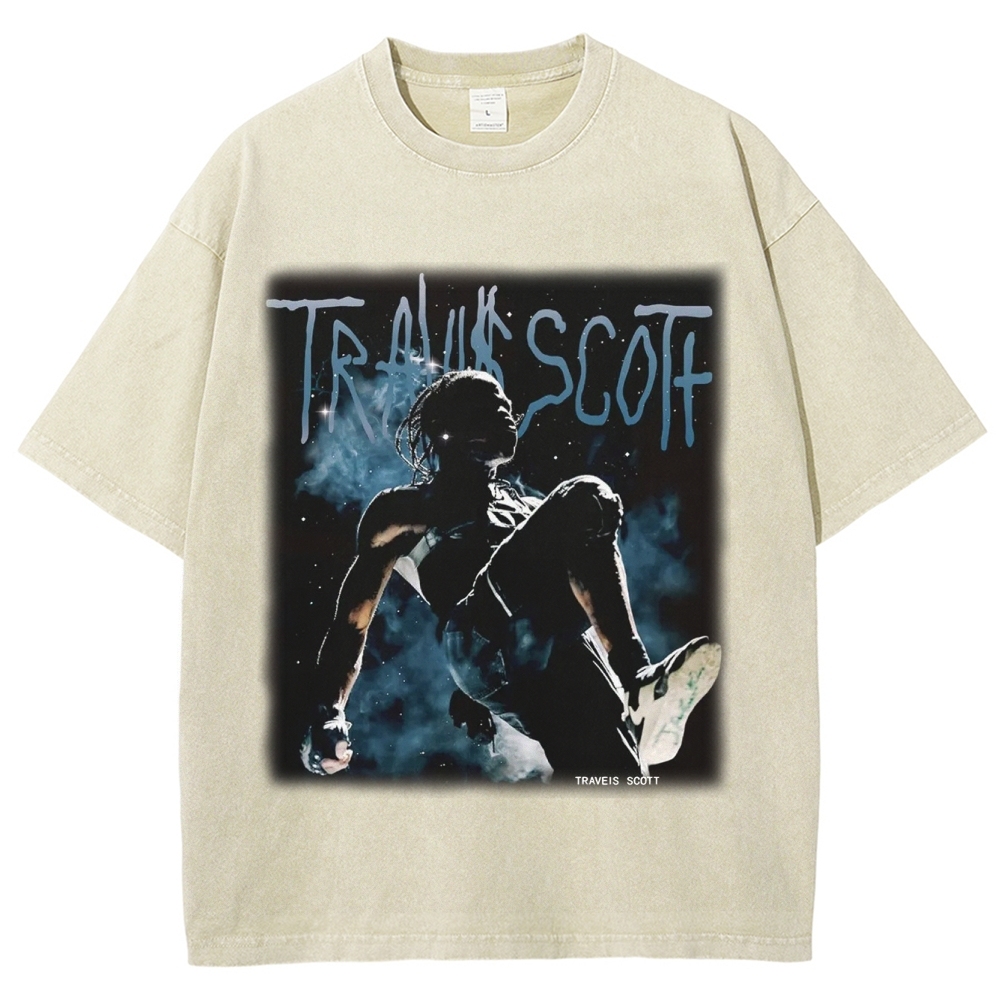 Unisex-Adult Ultra Cotton Washed T-Shirt Graphic TRAVIS_SCOTT_V2 