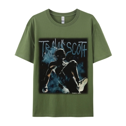 Unisex-Adult Ultra Cotton Washed T-Shirt Graphic TRAVIS_SCOTT_V2 