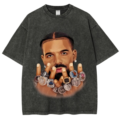 Unisex-Adult Ultra Cotton Washed T-Shirt Graphic DRAKE VINTAGE TEE 8 