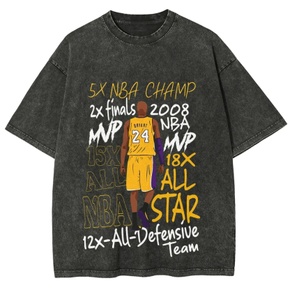 Unisex-Adult Ultra Cotton Washed T-Shirt Graphic Kobe Bryant Achievement Tee