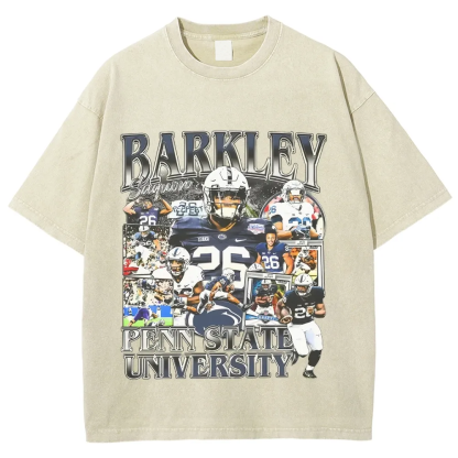 T-Shirt SAQUON BARKLEY - PENN STATE TEE Ultra Cotton Washed | TIDESENCE