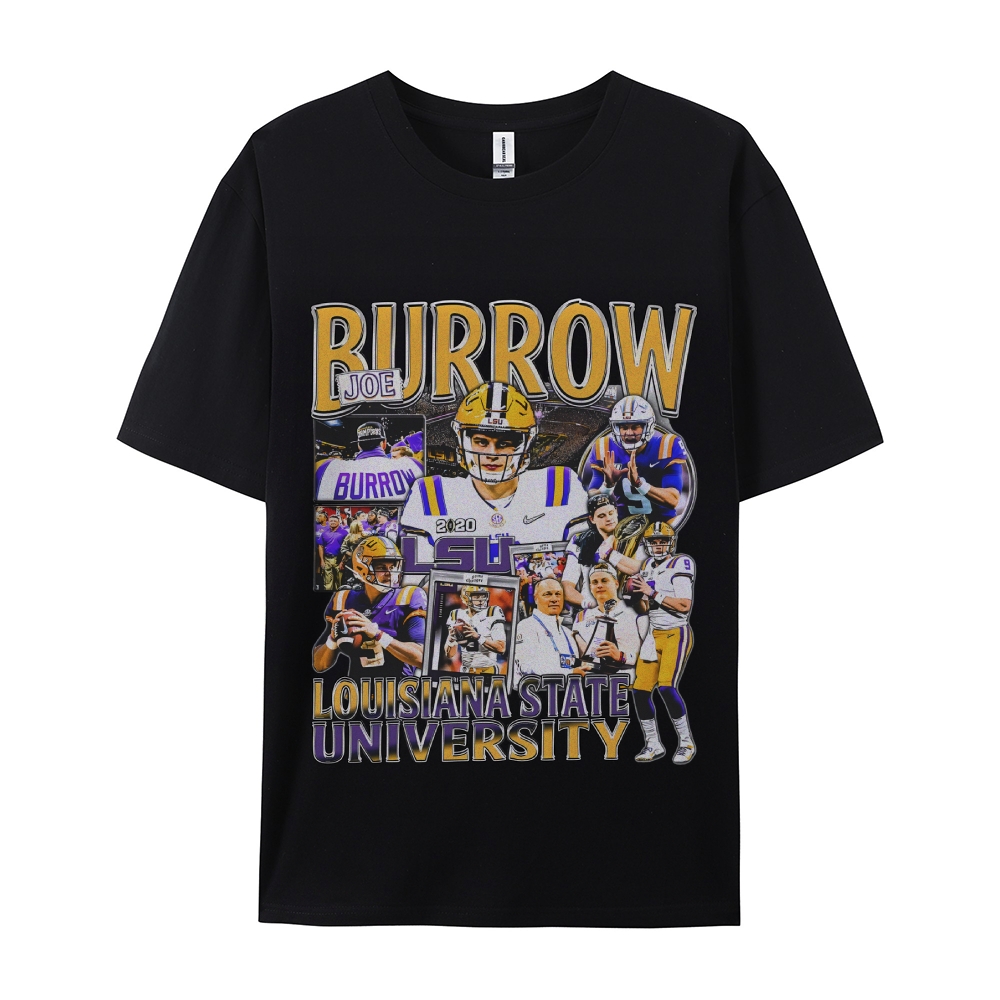 Unisex-Adult Ultra Cotton Washed T-Shirt Graphic  JOE BURROW - LSU TEE 