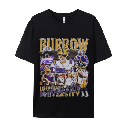 Unisex-Adult Ultra Cotton Washed T-Shirt Graphic  JOE BURROW - LSU TEE 
