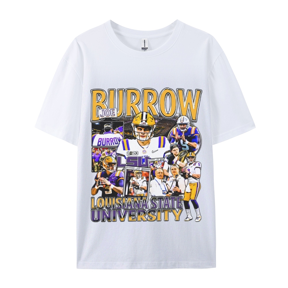 Unisex-Adult Ultra Cotton Washed T-Shirt Graphic  JOE BURROW - LSU TEE 