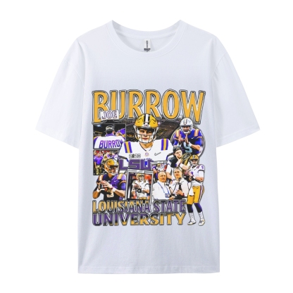 Unisex-Adult Ultra Cotton Washed T-Shirt Graphic  JOE BURROW - LSU TEE 