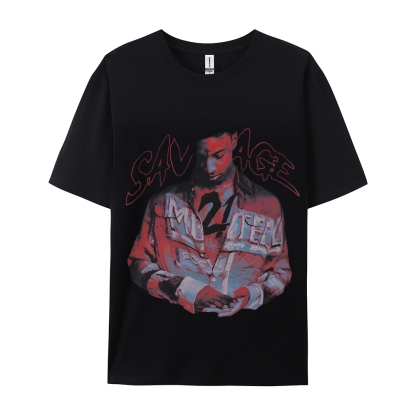 Unisex-Adult Ultra Cotton Washed T-Shirt Graphic 21 SAVAGE SLAUGHTER TAPE TEE 