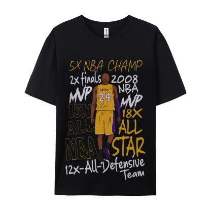 Unisex-Adult Ultra Cotton Washed T-Shirt Graphic Kobe Bryant Achievement Tee