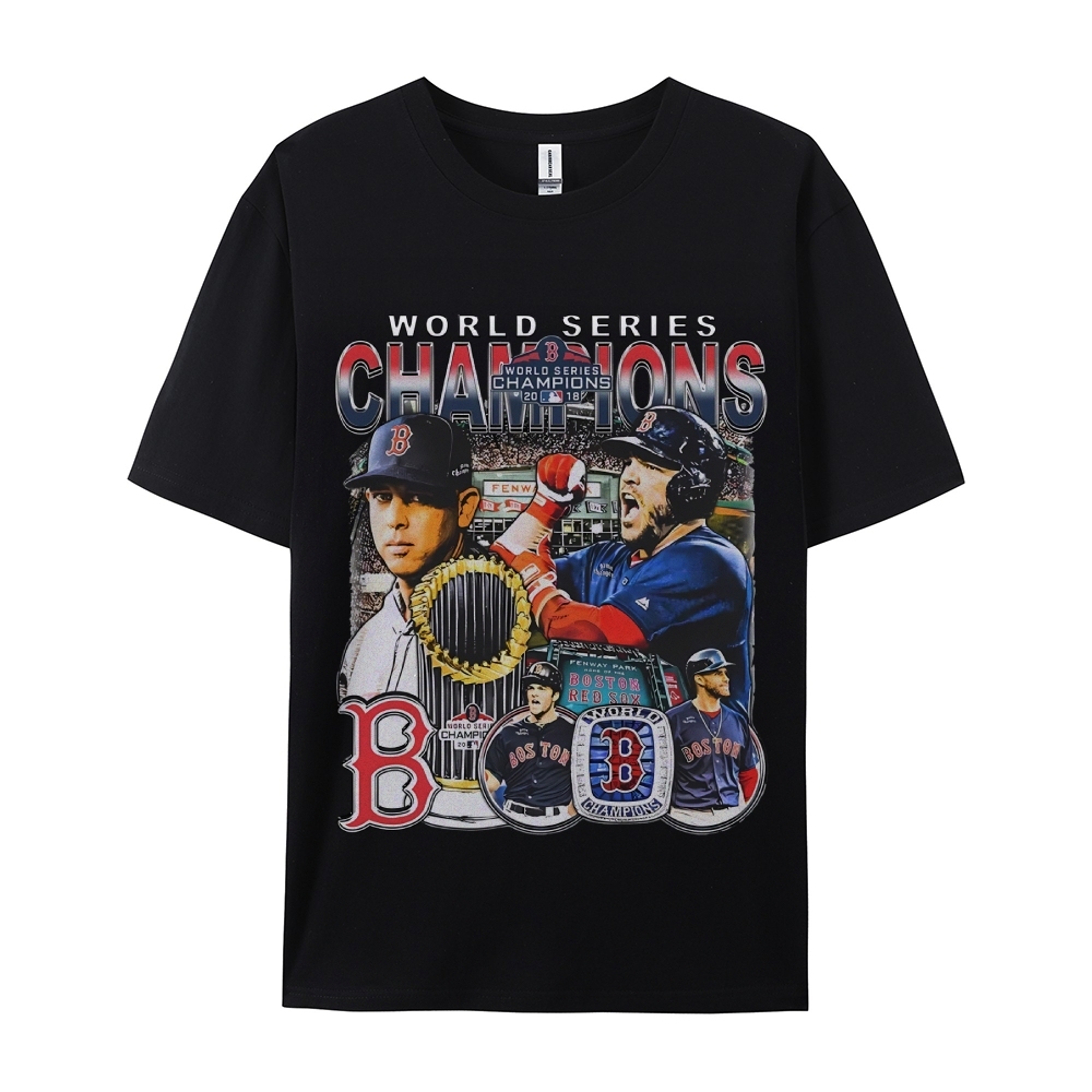 Unisex-Adult Ultra Cotton Washed T-Shirt Graphic 2018 WORLD SERIES CHAMPS - RED SOX TEE