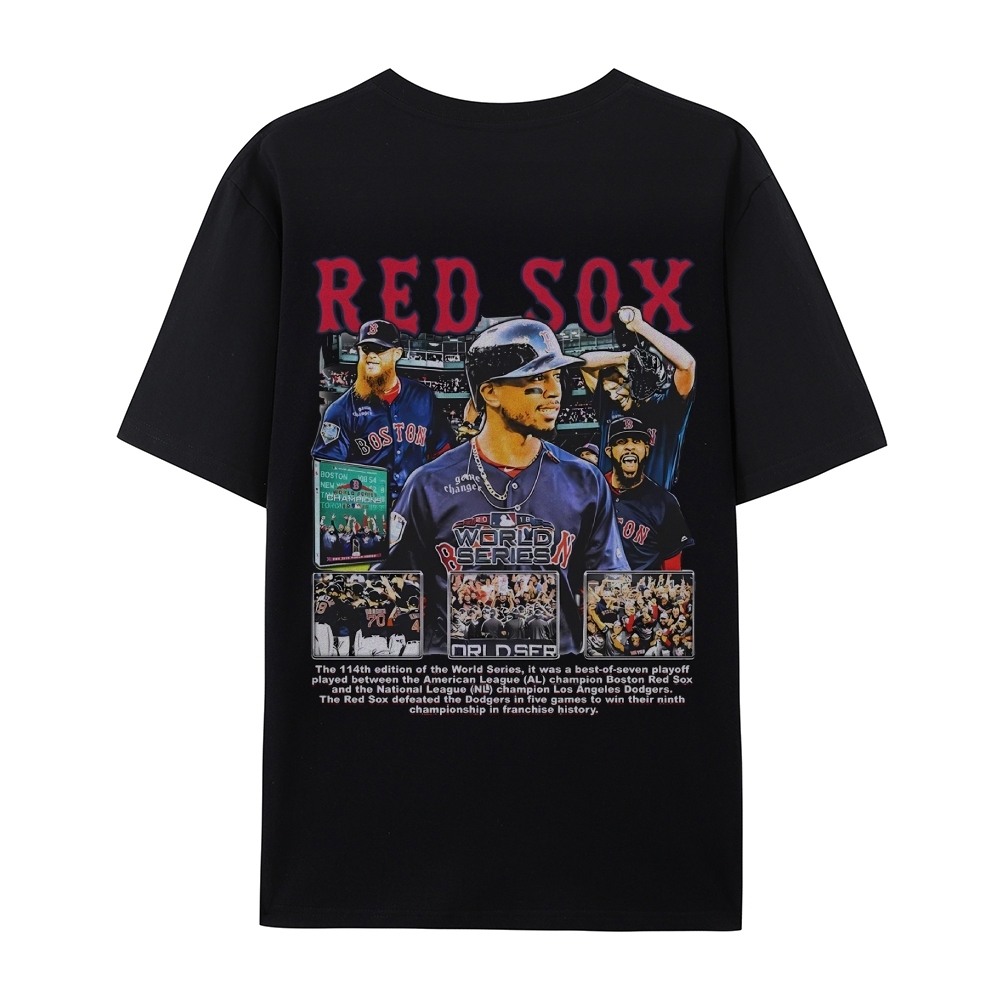 Unisex-Adult Ultra Cotton Washed T-Shirt Graphic 2018 WORLD SERIES CHAMPS - RED SOX TEE