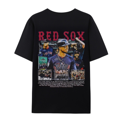 Unisex-Adult Ultra Cotton Washed T-Shirt Graphic 2018 WORLD SERIES CHAMPS - RED SOX TEE