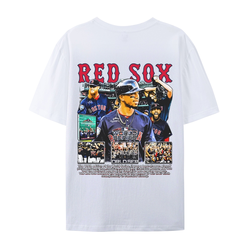 Unisex-Adult Ultra Cotton Washed T-Shirt Graphic 2018 WORLD SERIES CHAMPS - RED SOX TEE