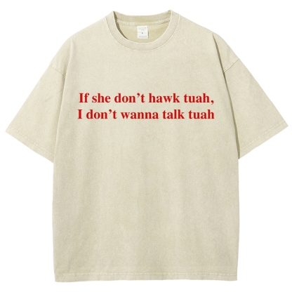 Unisex-Adult Ultra Cotton Washed T-Shirt Graphic HAWK TUAH V2 TEE