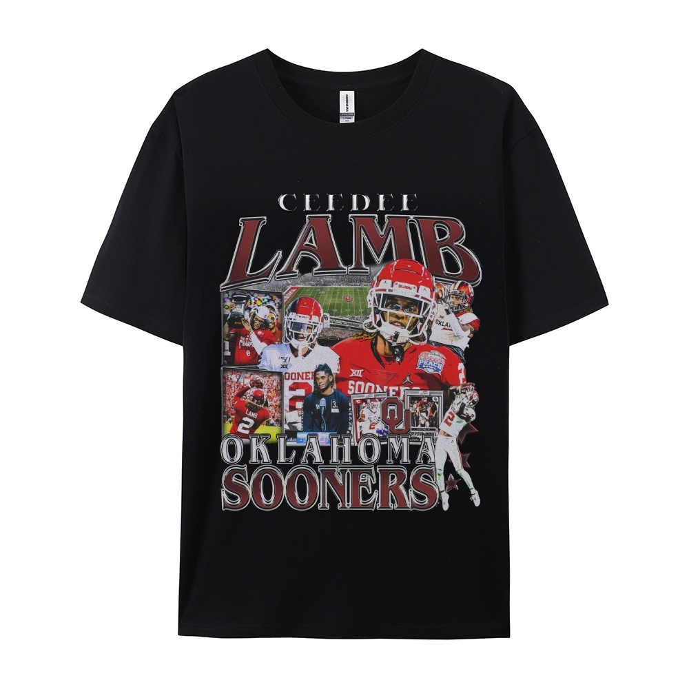 Unisex-Adult Ultra Cotton Washed T-Shirt Graphic CEEDEE LAMB - OKLAHOM