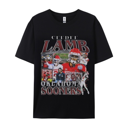 Unisex-Adult Ultra Cotton Washed T-Shirt Graphic CEEDEE LAMB - OKLAHOMA TEE 