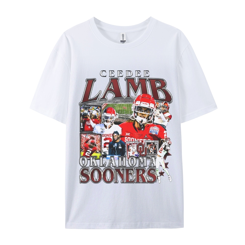 Unisex-Adult Ultra Cotton Washed T-Shirt Graphic CEEDEE LAMB - OKLAHOMA TEE 