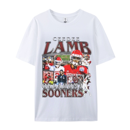 Unisex-Adult Ultra Cotton Washed T-Shirt Graphic CEEDEE LAMB - OKLAHOMA TEE 