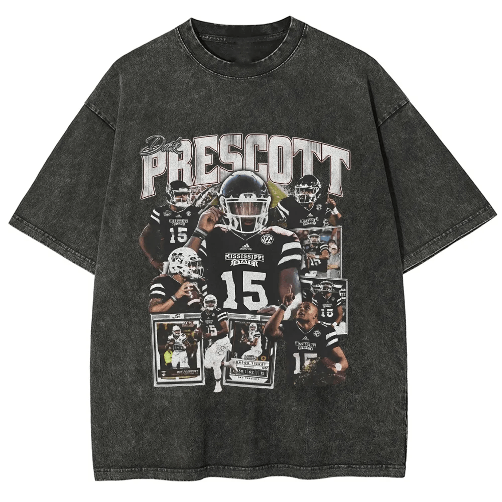 Unisex-Adult Ultra Cotton Washed T-Shirt Graphic DAK PRESCOTT - MISSISSIPPI TEE