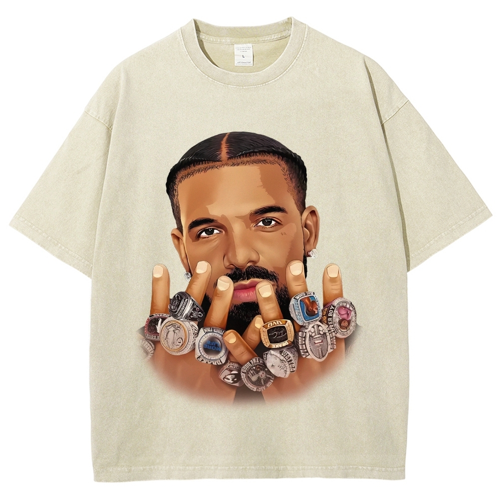 Unisex-Adult Ultra Cotton Washed T-Shirt Graphic DRAKE VINTAGE TEE 8 