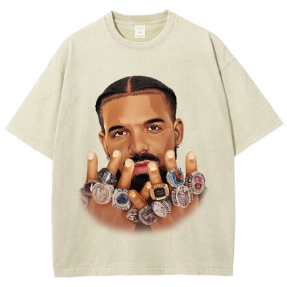 Unisex-Adult Ultra Cotton Washed T-Shirt Graphic DRAKE VINTAGE TEE 8 