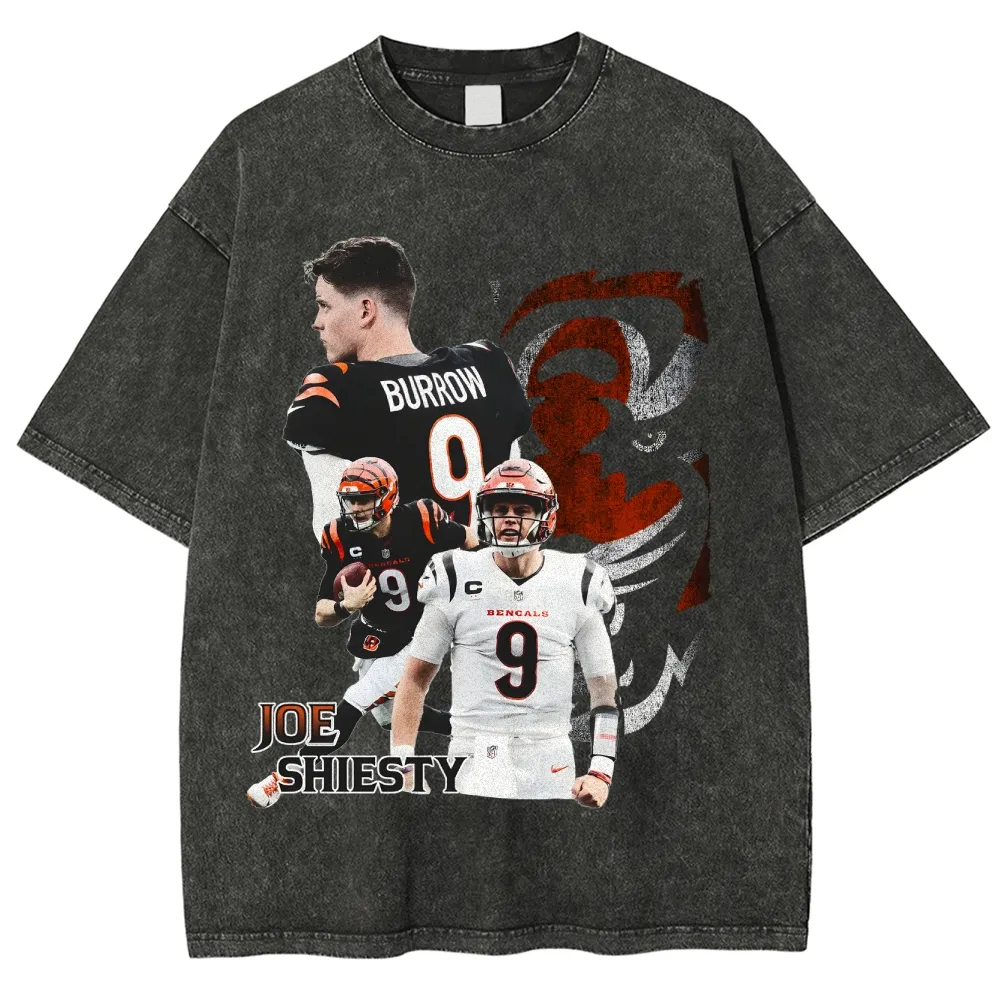 T-Shirt JOE BURROW TEE Unisex-Adult Casual Cotton Washed | TIDESENCE