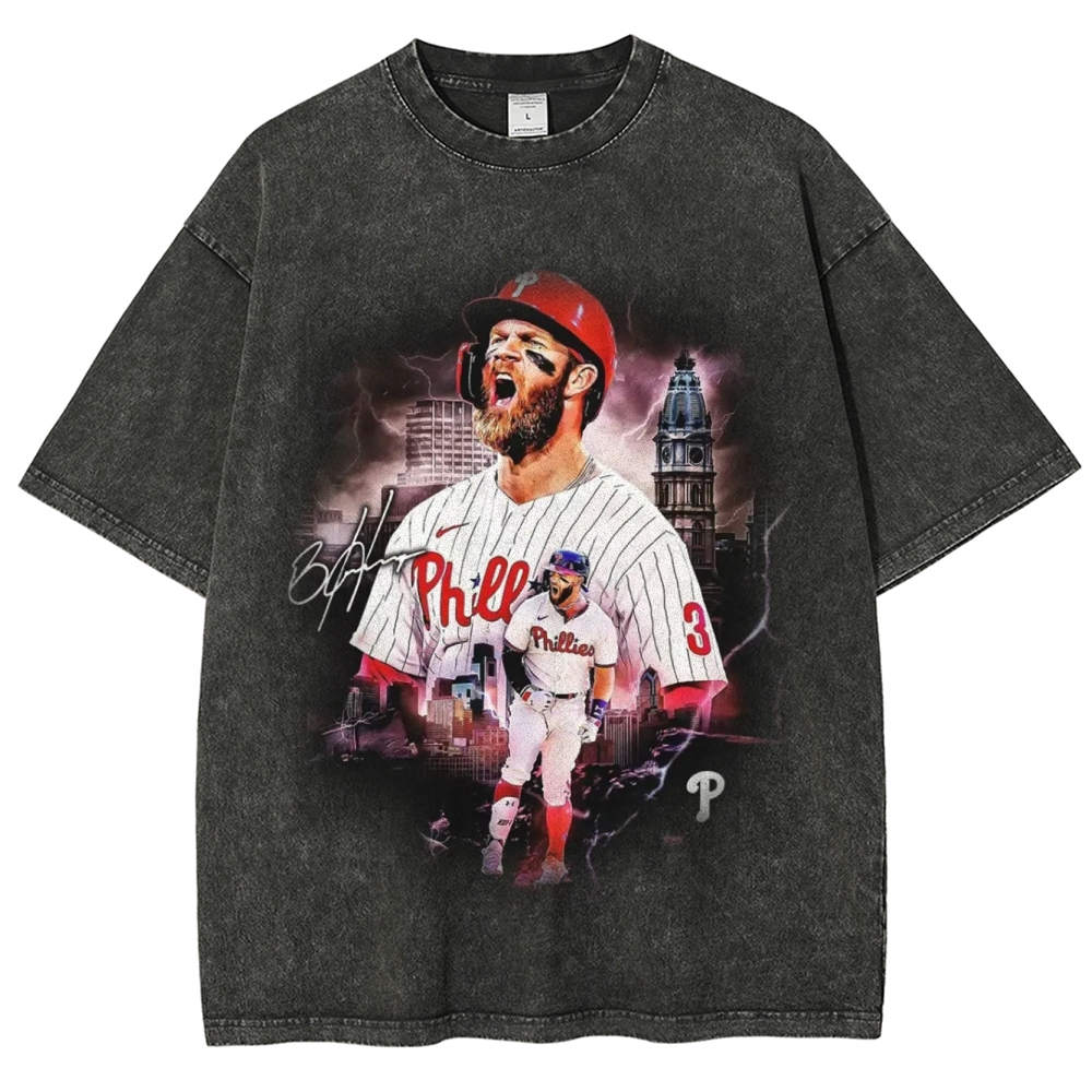 Unisex-Adult Ultra Cotton Washed T-Shirt Graphic BRYCE HARPER V2 TEE 