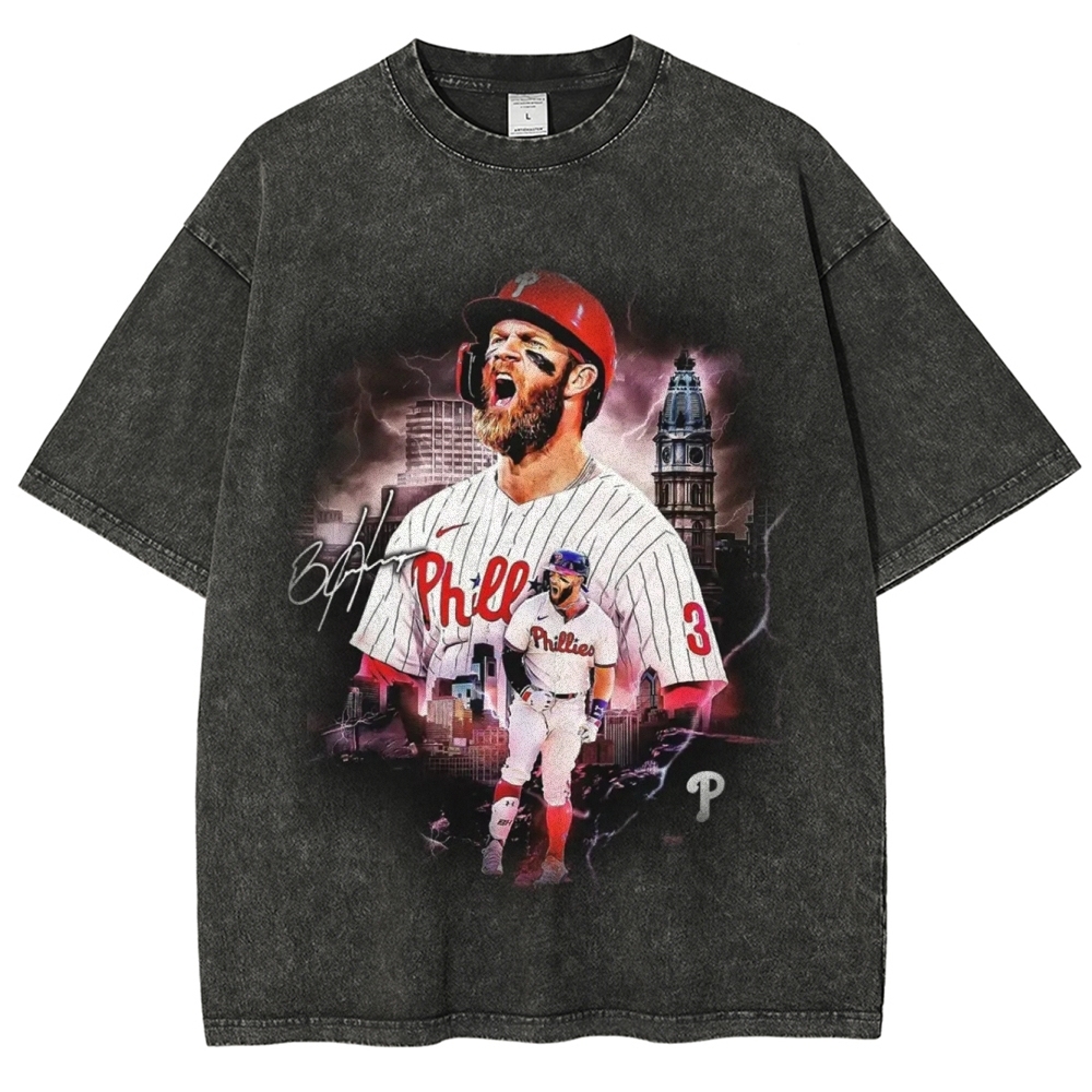 Unisex-Adult Ultra Cotton Washed T-Shirt Graphic BRYCE HARPER V2 TEE
