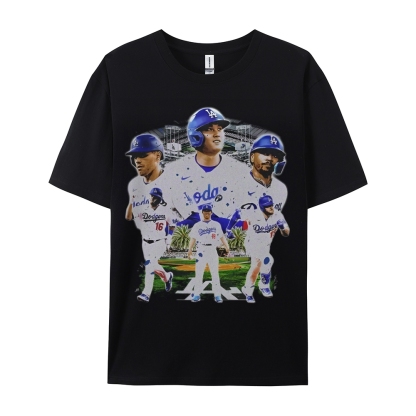 Unisex-Adult Ultra Cotton Washed T-Shirt Graphic  2024 DODGERS TEE 