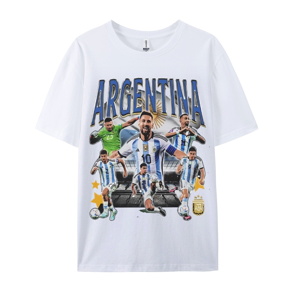 Unisex-Adult Ultra Cotton Washed T-Shirt Graphic 2024 ARGENTINA TEE 