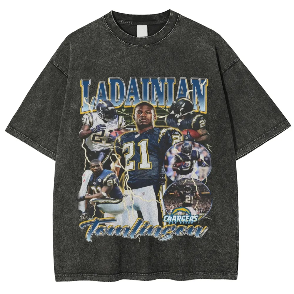 T-Shirt LADAINIAN TOMLINSON TEE Unisex-Adult Cotton Washed | TIDESENCE