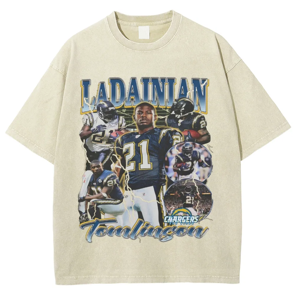 T-Shirt LADAINIAN TOMLINSON TEE Unisex-Adult Cotton Washed | TIDESENCE