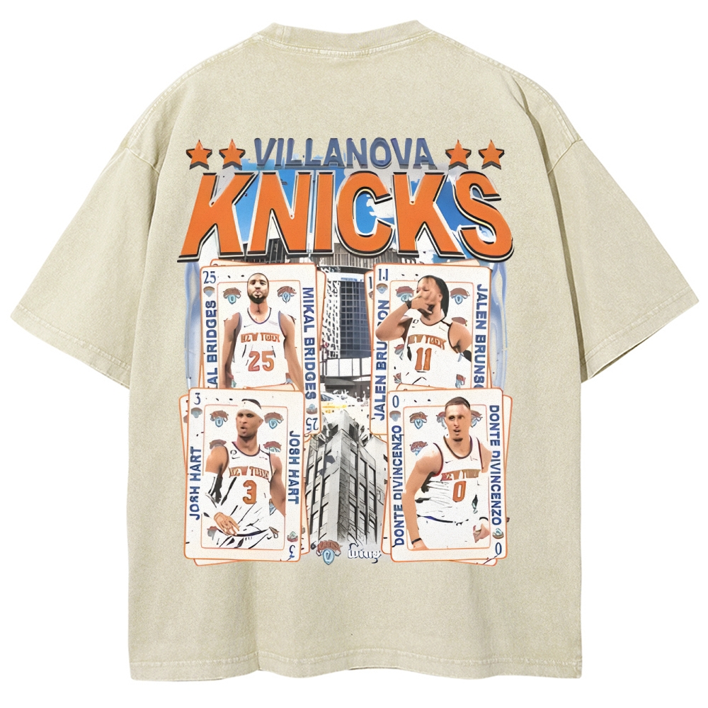 Unisex-Adult Ultra Cotton Washed T-Shirt Graphic VILLANOVA KNICKS TEE 