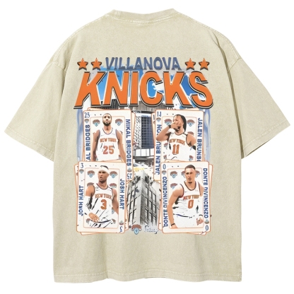Unisex-Adult Ultra Cotton Washed T-Shirt Graphic VILLANOVA KNICKS TEE 