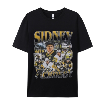 Unisex-Adult Ultra Cotton Washed T-Shirt Graphic  SIDNEY CROSBY TEE 