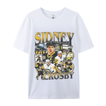 Unisex-Adult Ultra Cotton Washed T-Shirt Graphic  SIDNEY CROSBY TEE 