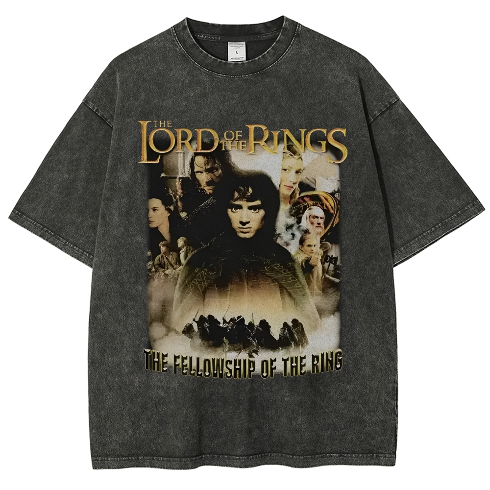 Unisex-Adult Ultra Cotton Washed T-Shirt Graphic LORD OF THE RINGS TEE