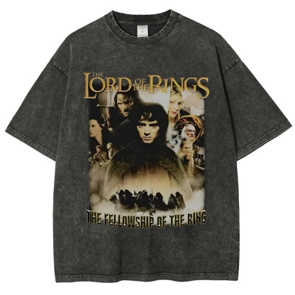 Unisex-Adult Ultra Cotton Washed T-Shirt Graphic  LORD OF THE RINGS TEE 