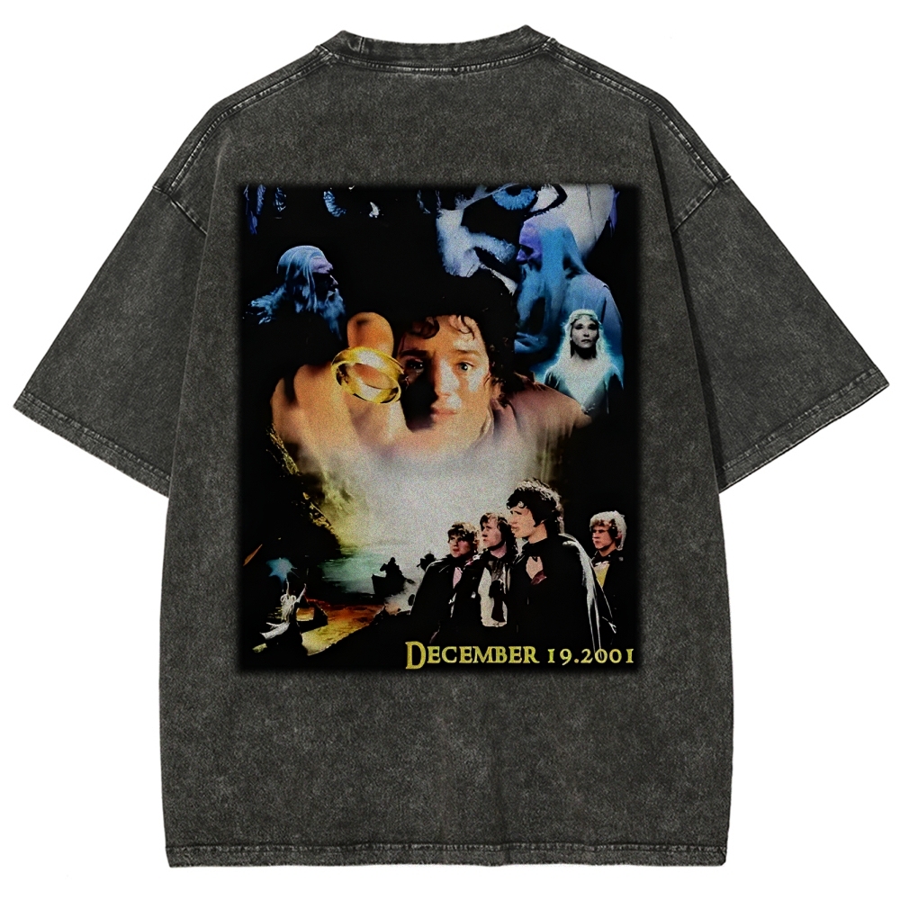 Unisex-Adult Ultra Cotton Washed T-Shirt Graphic LORD OF THE RINGS TEE