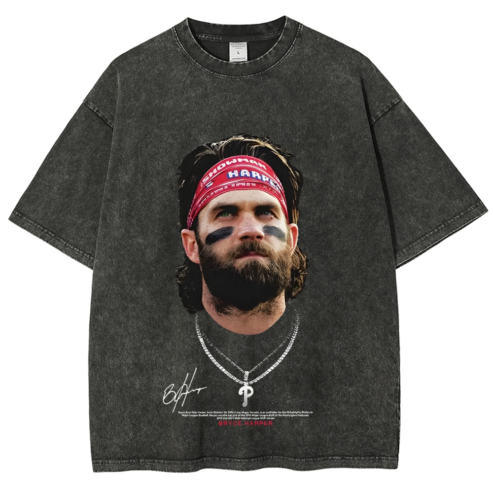 Unisex-Adult Ultra Cotton Washed T-Shirt Graphic BRYCE HARPER TEE 