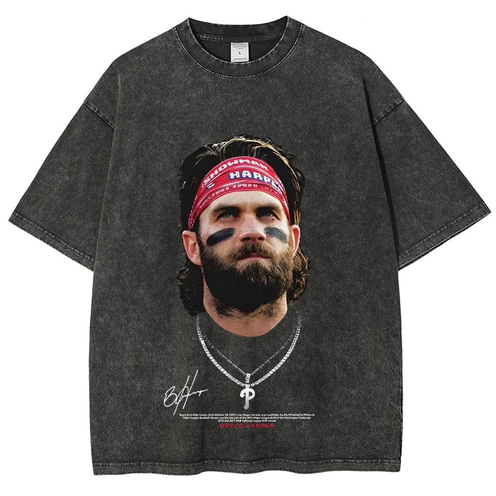 Unisex-Adult Ultra Cotton Washed T-Shirt Graphic BRYCE HARPER TEE
